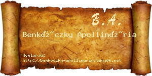 Benkóczky Apollinária névjegykártya